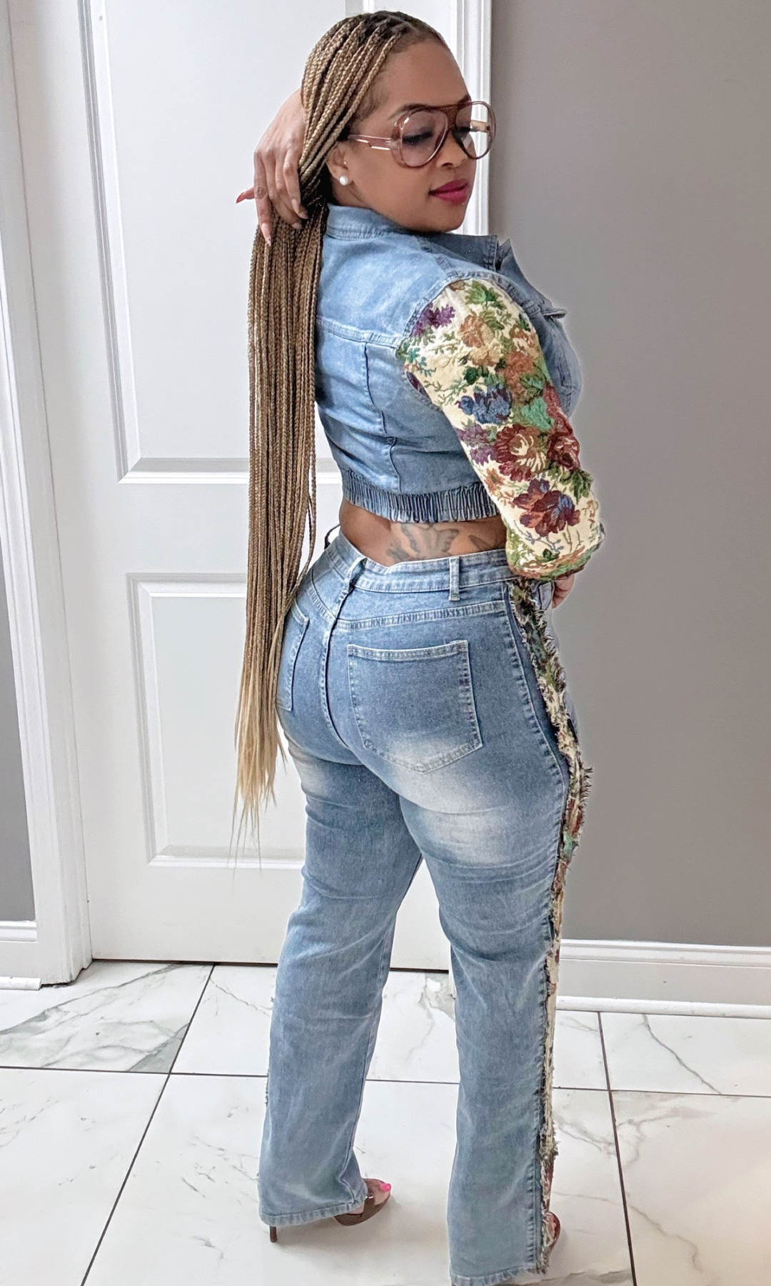 Tapestry Contrast Denim Set