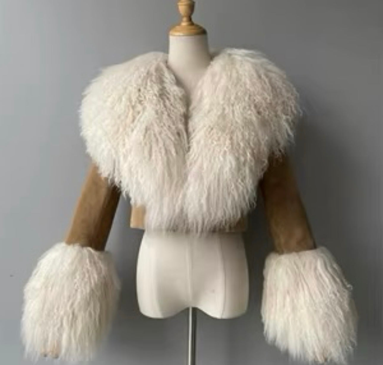 Suede Mongolian Fur Jackets (More Colors) (Preorder) Arrives 15-30 business days from order date