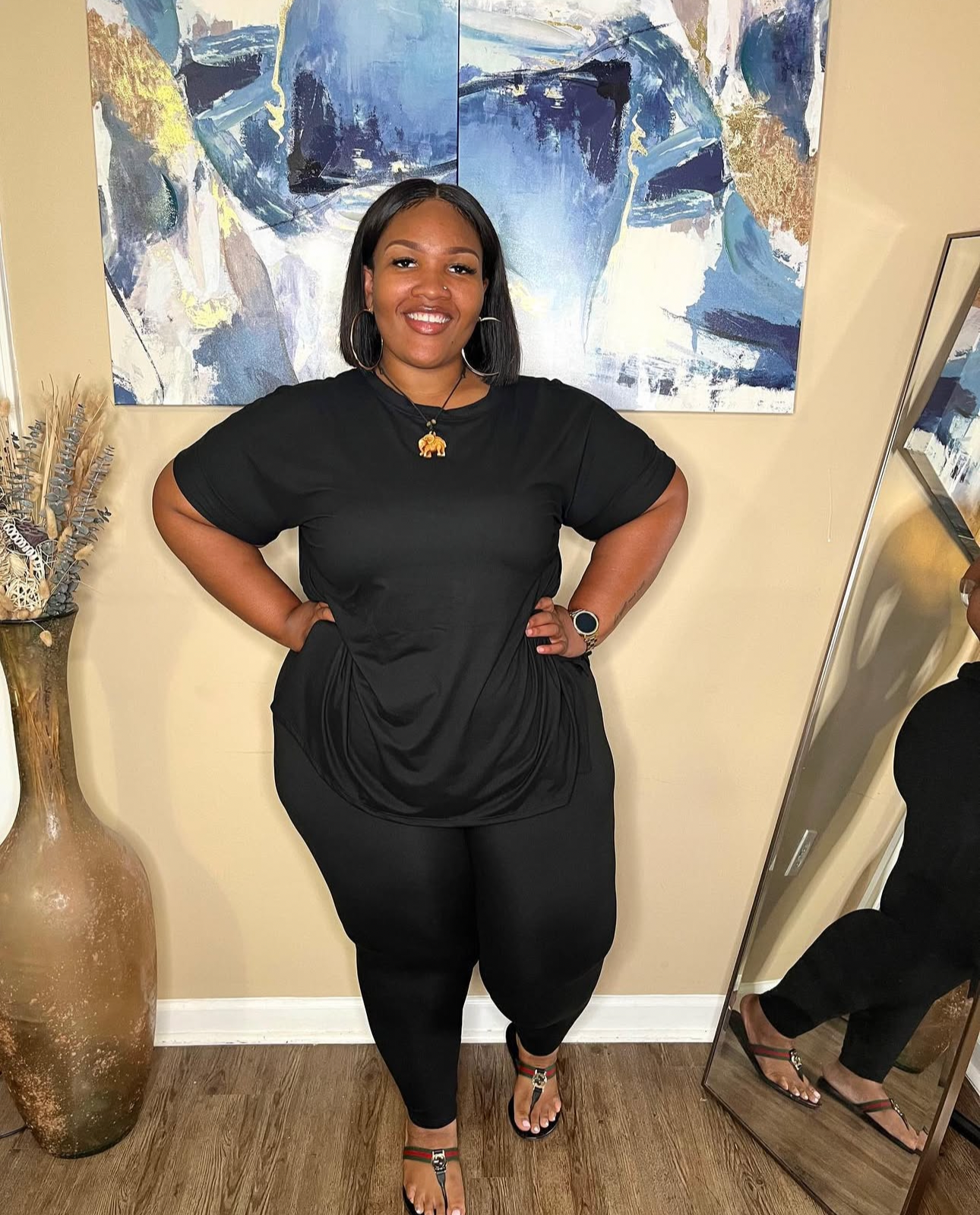 Plus Size Lounge Set | Oversized Shirt & Leggings (2 for $60) 1X 2X 3X