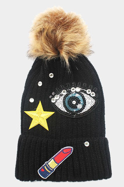 GLAM POM POM BEANIE | 1 LEFT NO RESTOCK
