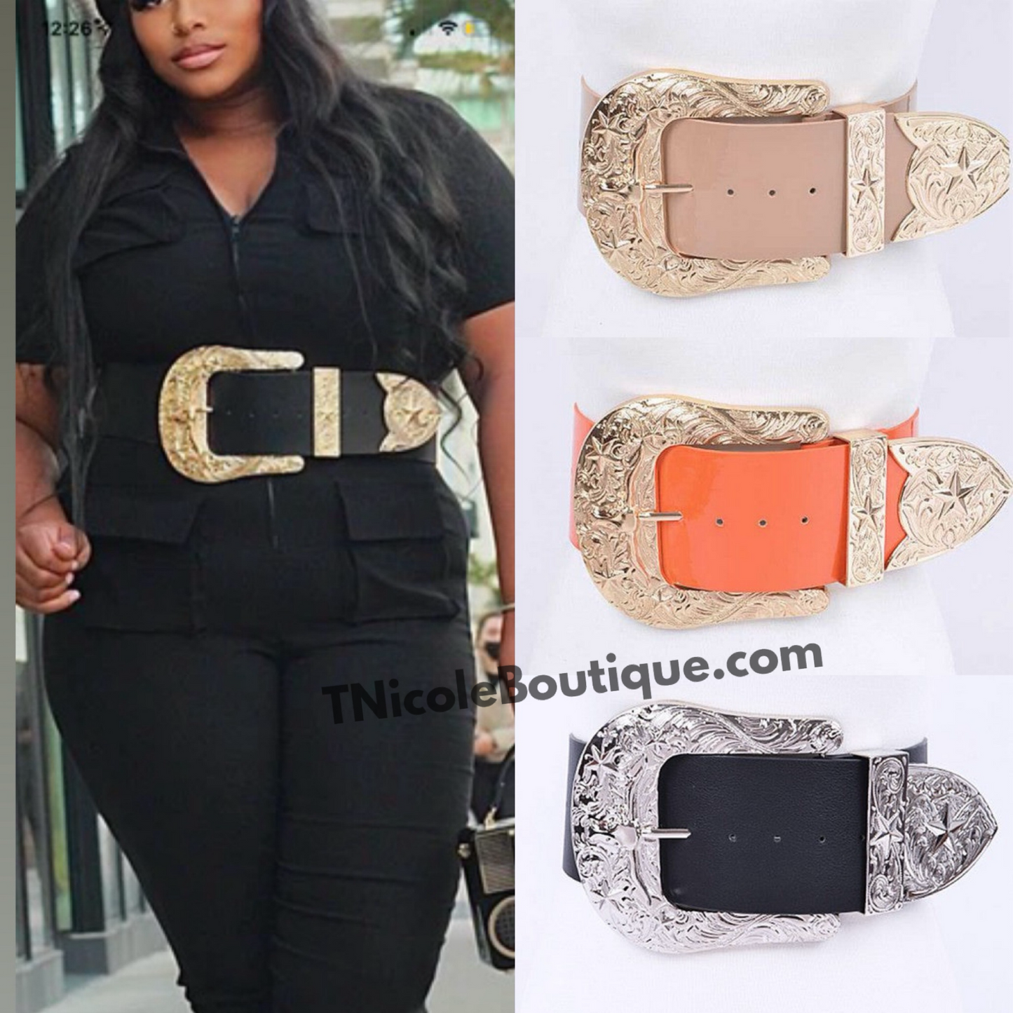 Plus Size Iconic Buckle Statement Belt | 5 Colors