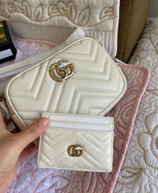 White Marmont Small Camera Bag + Cardholder