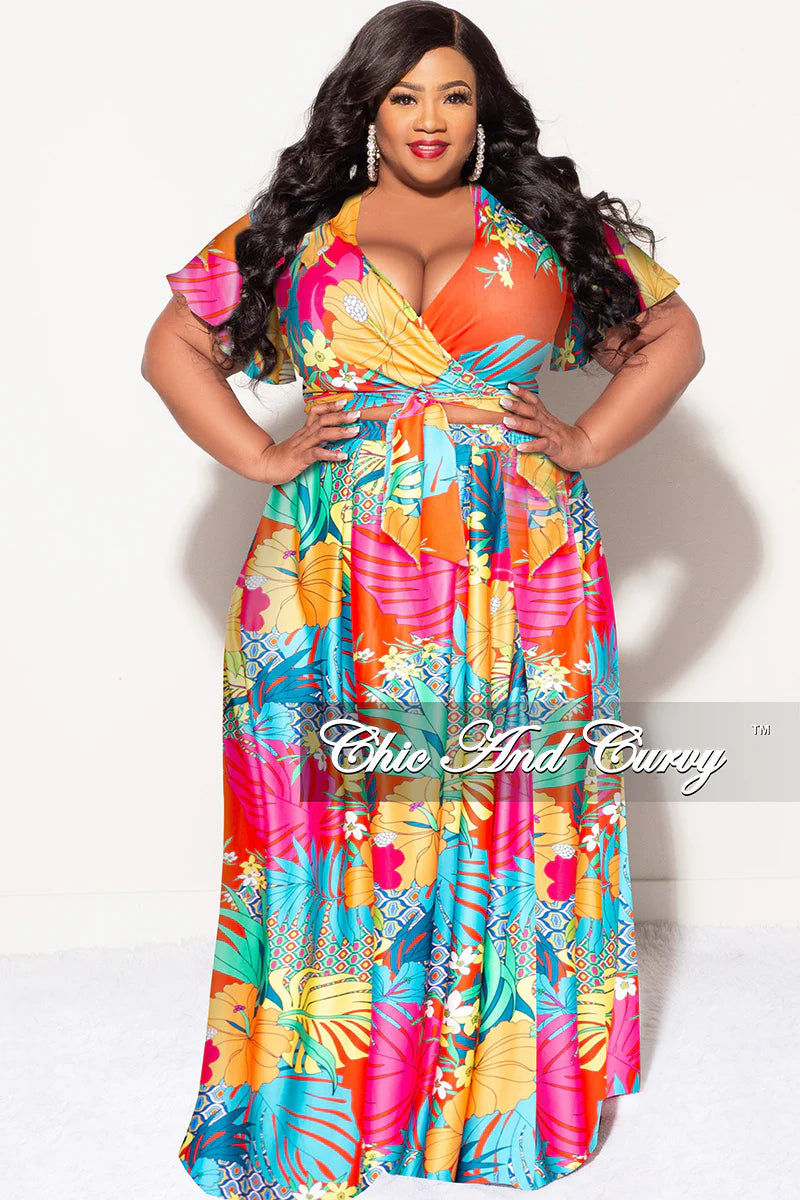 Floral Tropics Maxi Skirt & Top set