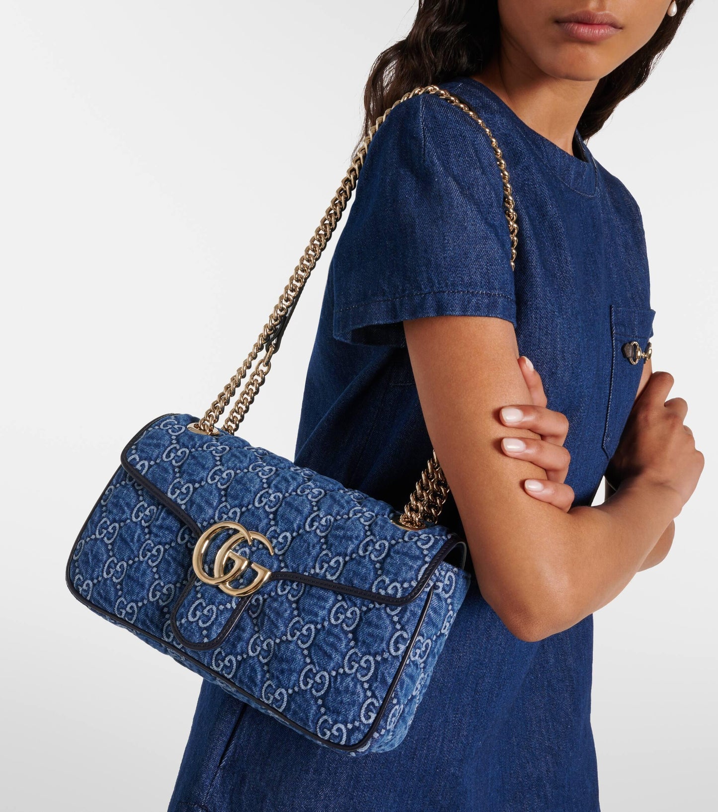 Denim Blue Marmont Shoulder Bag