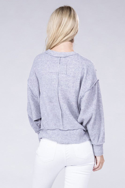 Jersey extragrande Hacci de melange cepillada