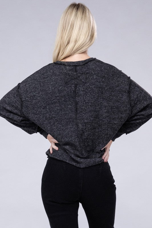 Jersey extragrande Hacci de melange cepillada