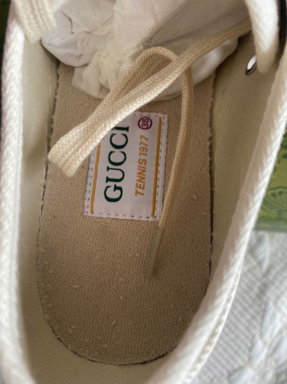 Zapatilla deportiva de lona con GG en beige y ébano