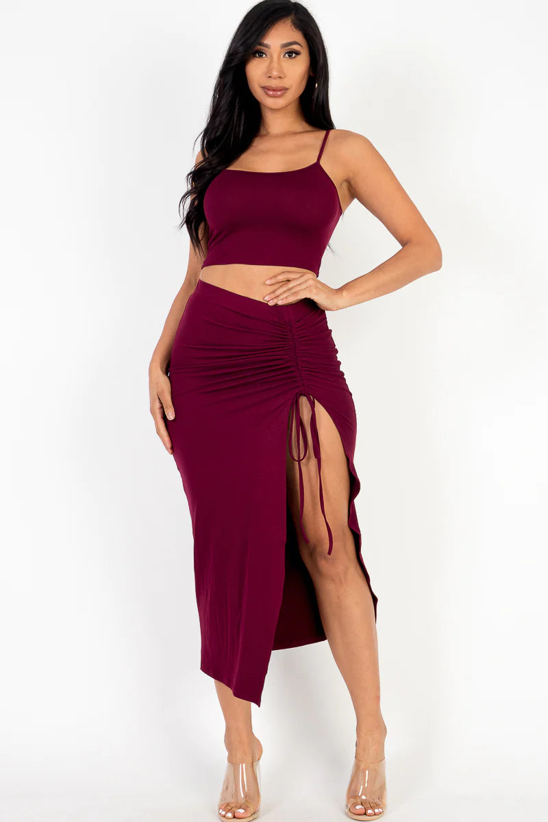 Scrunched Skirt Set (9 Colors)