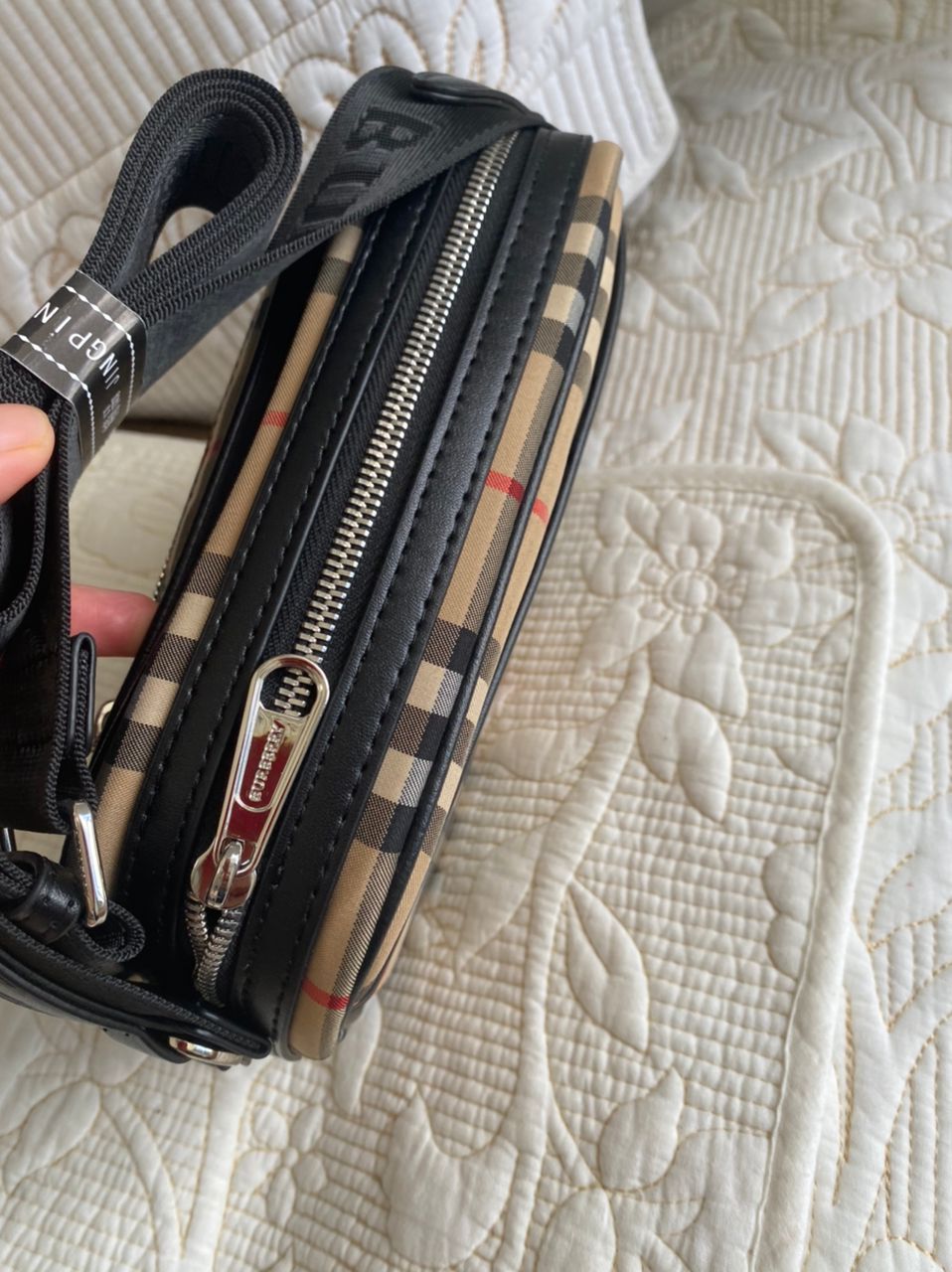 Vintage Check Leather Crossbody Bag