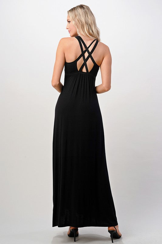 Criss Cross Double Strap Maxi Dress