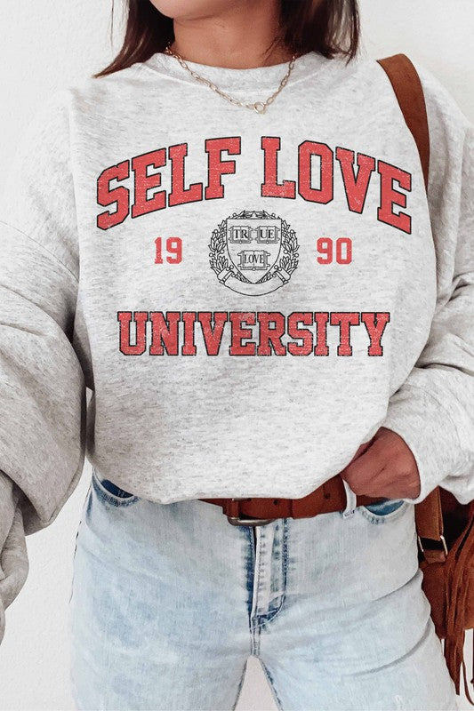 SUDADERA UNIVERSITARIA SELF LOVE (8 Colores)