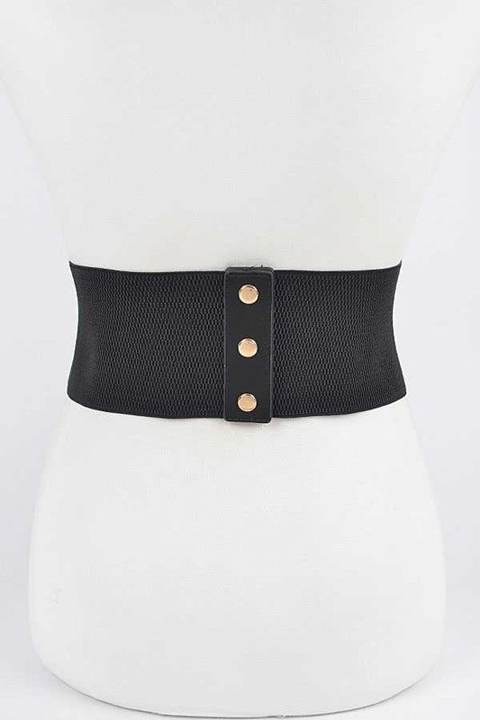 Triple Buckle Elastic Wide Belt (5 Colors)