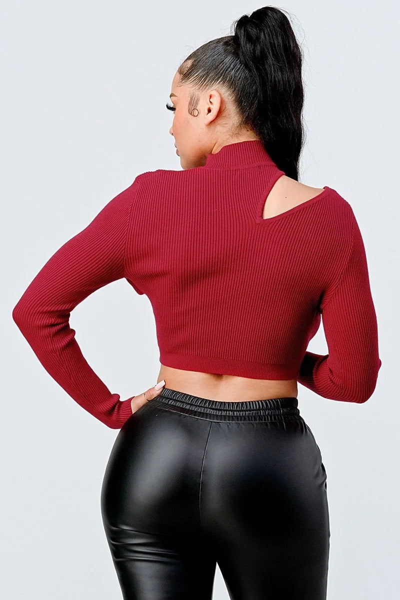 Cutout Crop Sweater (5 Colors)