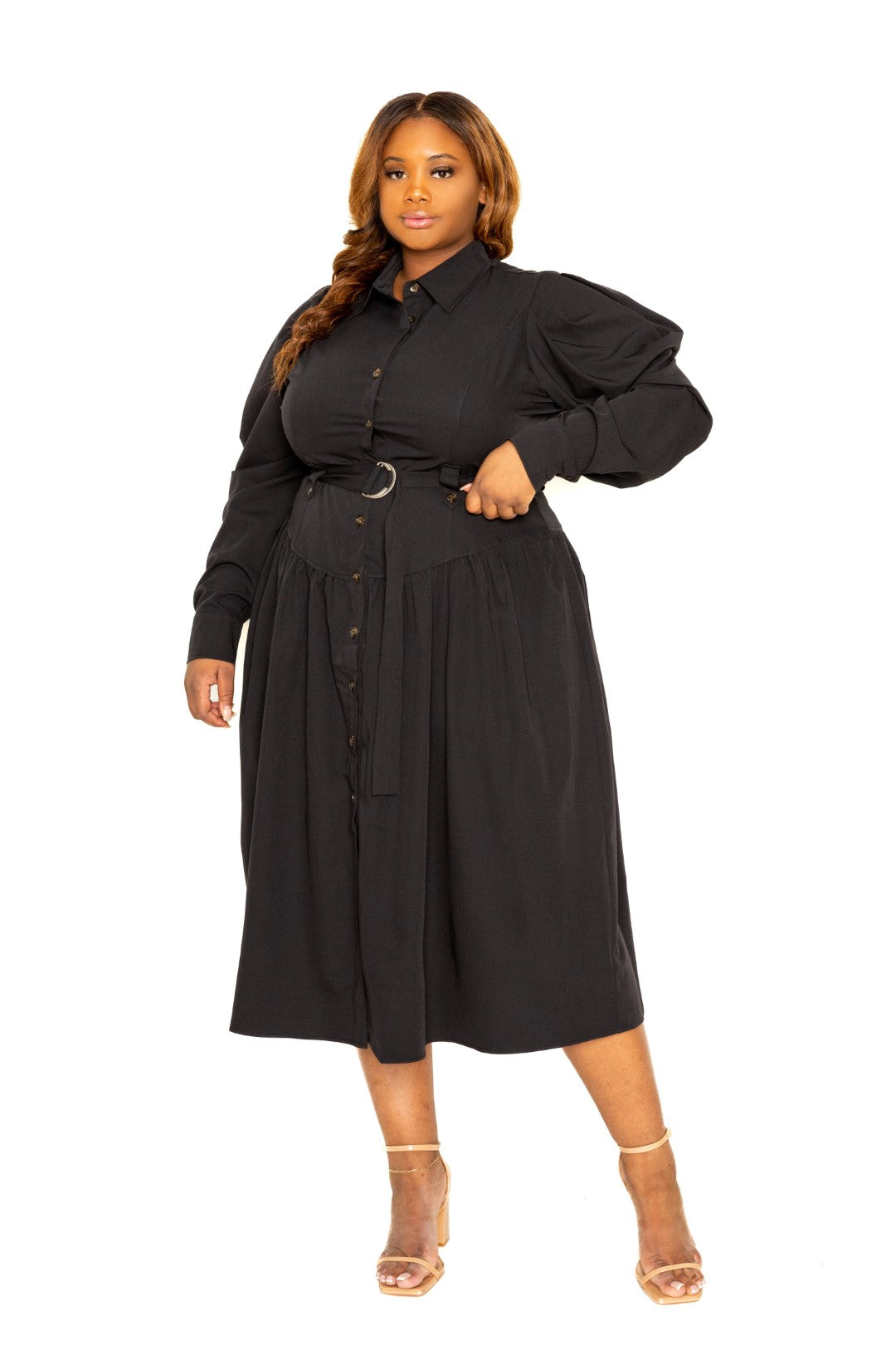 Puff Sleeve Trench Jacket Dress (2 Colors)