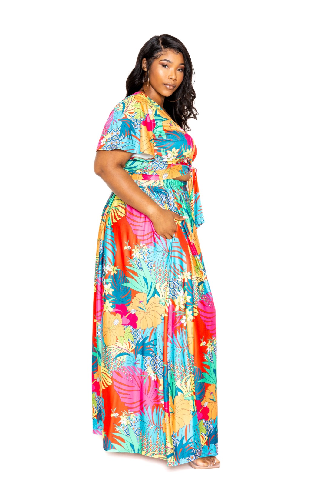 Floral Tropics Maxi Skirt & Top set