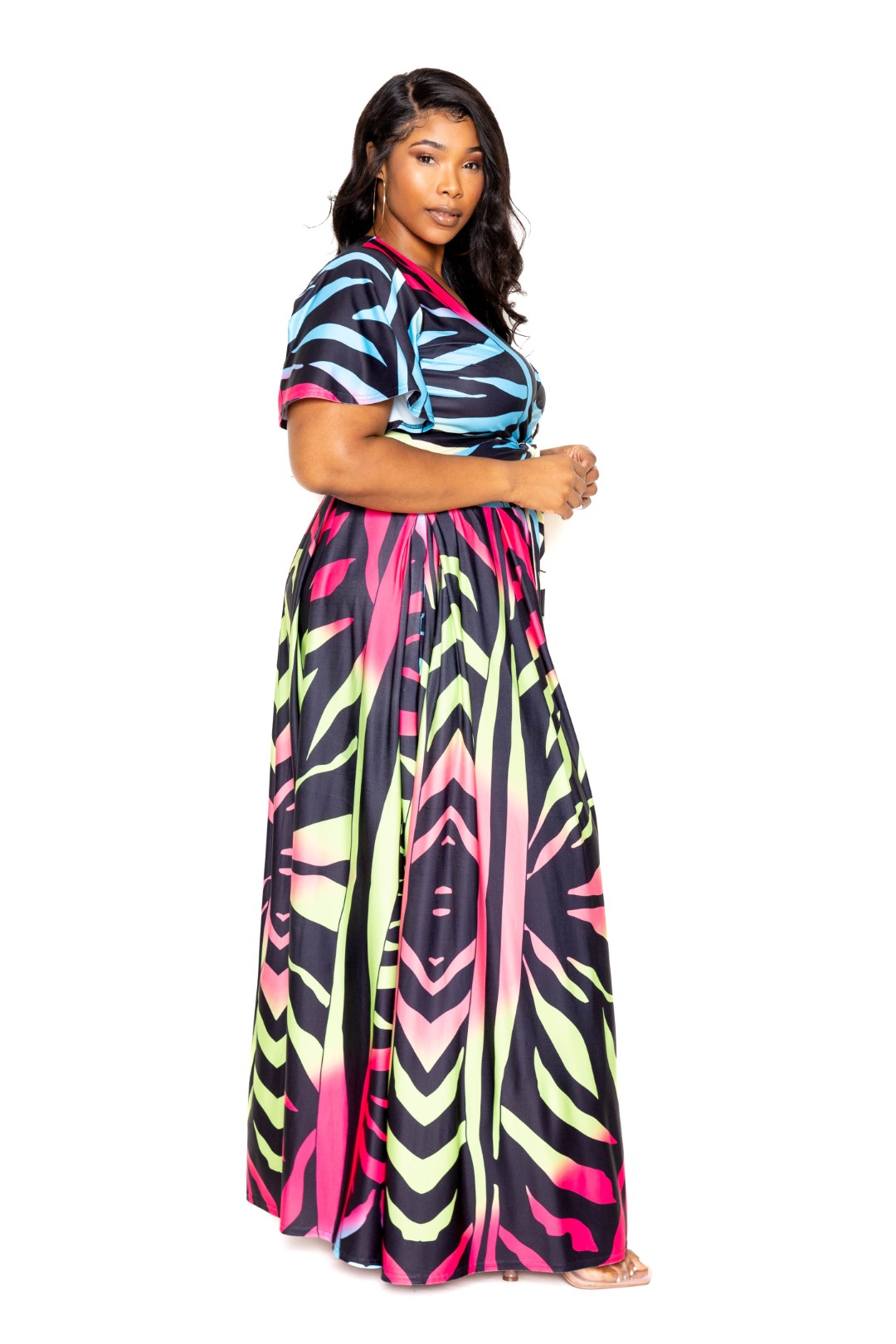 Ombre Animal Print Maxi Skirt & Top Set