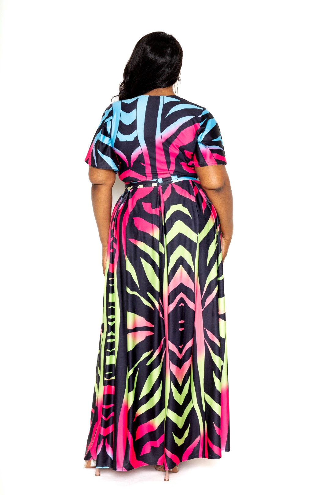 Ombre Animal Print Maxi Skirt & Top Set