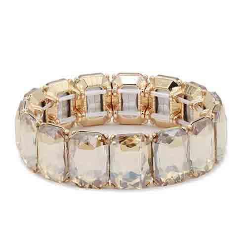 Bracelet extensible en pierre de cristal