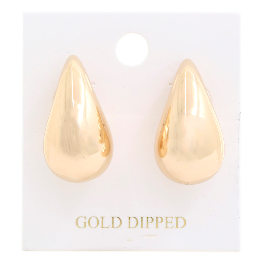 Teardrop Puff Gold Dipped Earring