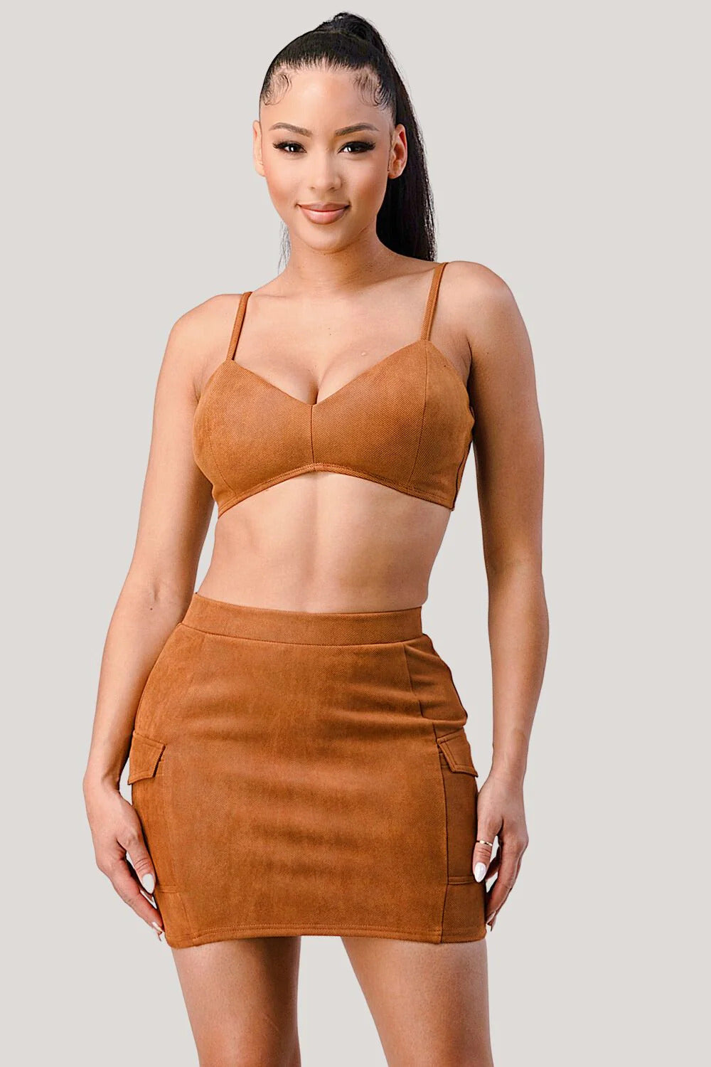 Suede Downtown 3 pc Skirt Set