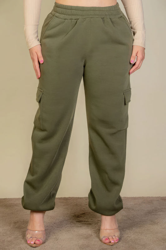 Pantalon de survêtement avec cordon de serrage et poche latérale de grande taille (4 couleurs)