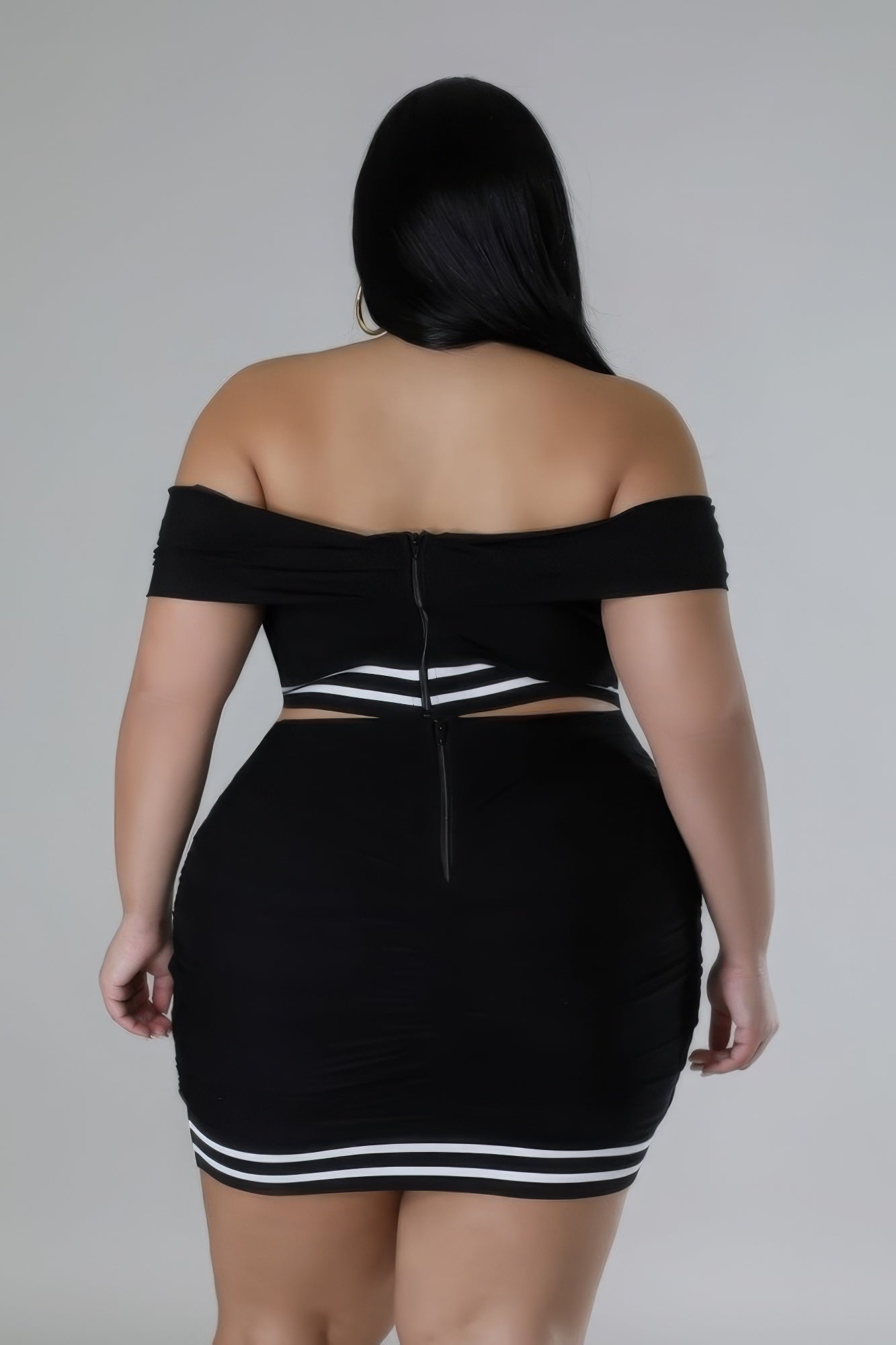 Black Sweet Drama Stretch Skirt Set