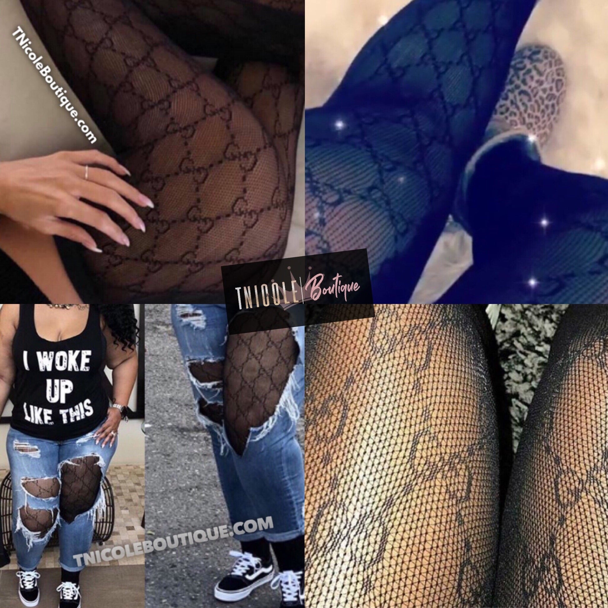 Gucci Women's GG Monogram Tights in Black | Size Medium | 6766413G354