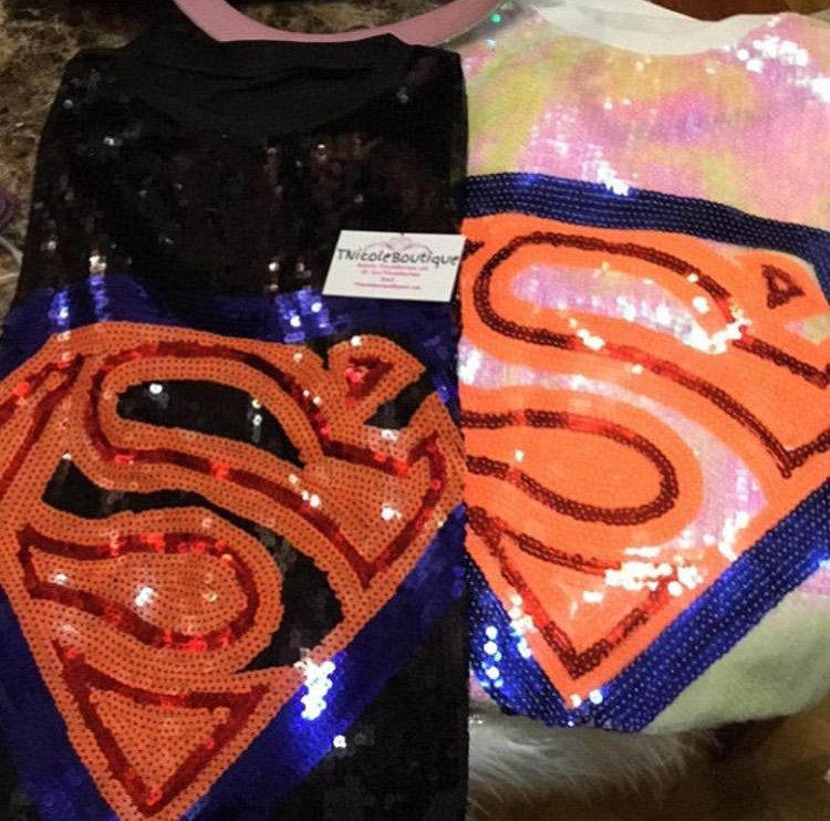 Sequin Superwoman Shirt (PLUS)