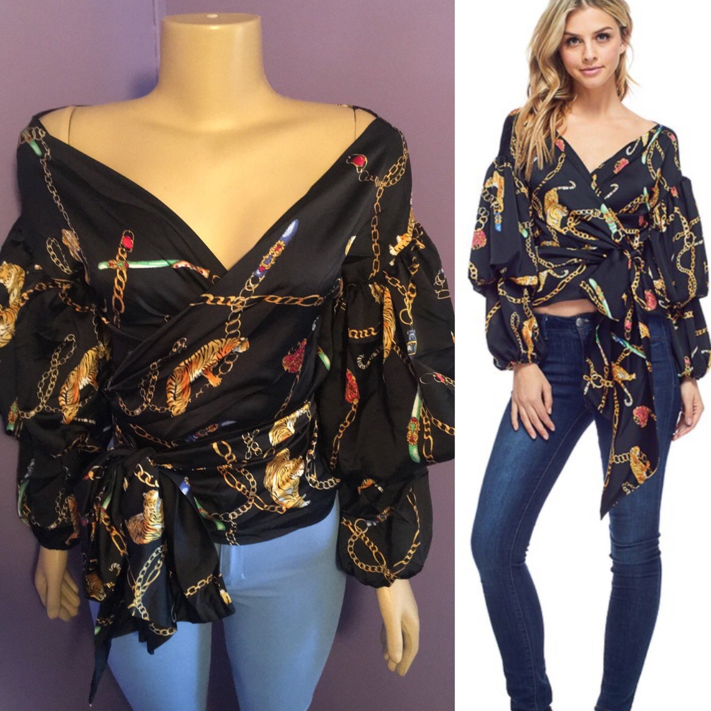 “Locked In” Wrap Blouse 