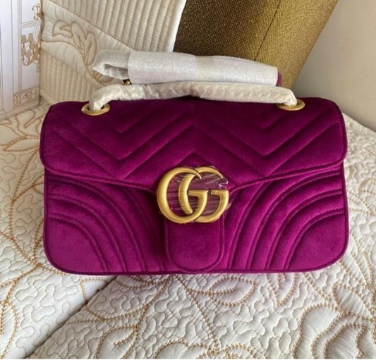 Sac à bandoulière en velours GG Marmont