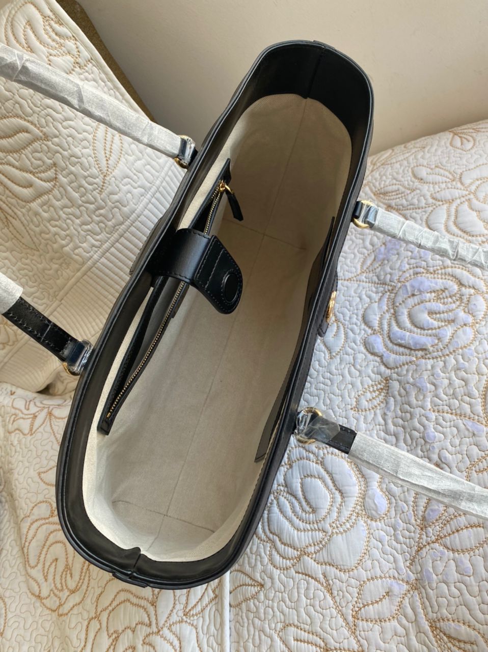 Cabas moyen en cuir matelassé
