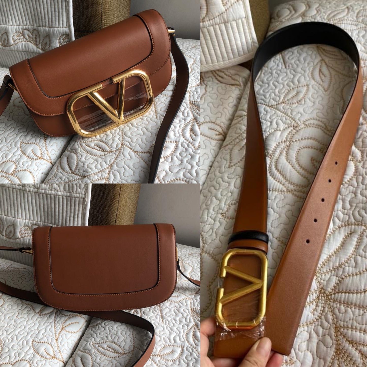 Conjunto Bolso + Cinturón Supervee Marrón