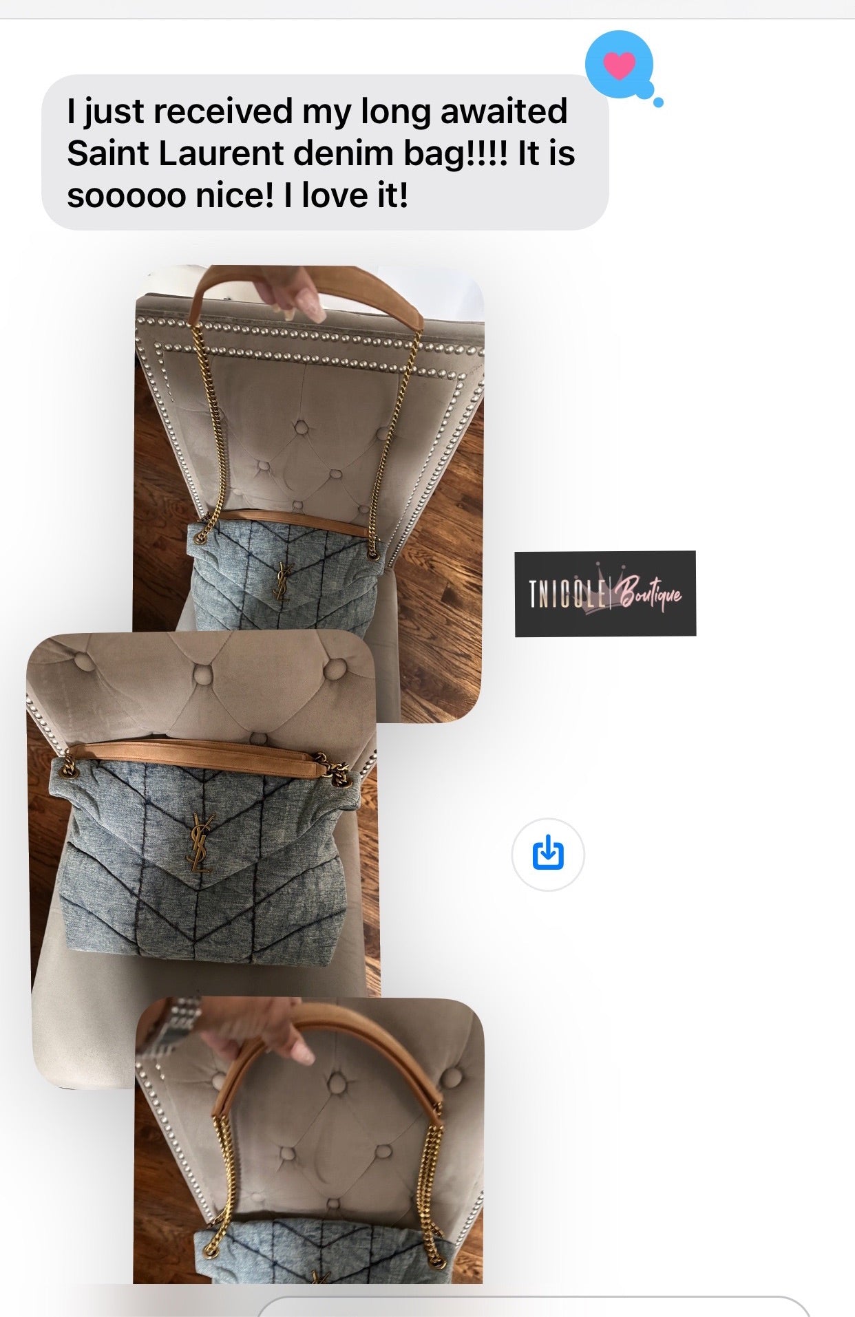 SAC DOUDOUNE MOYEN VINTAGE DENIM