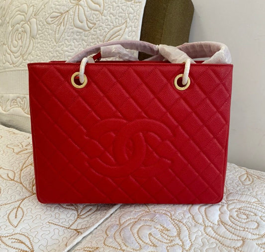 Cabas Grand Shopping Rouge Cavier