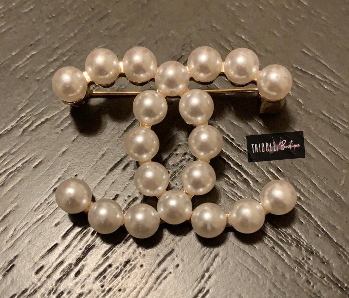 Pearl Coco Brooch