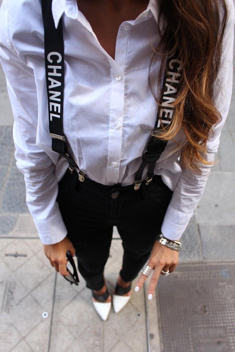 women's chanel suspenders