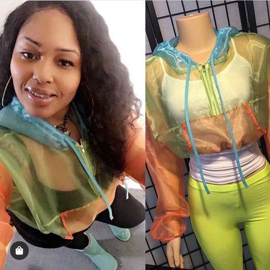 Neon Cocky Crop Jacket | Sz Small