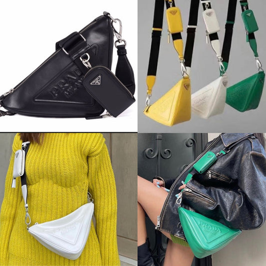 Sac bandoulière Triangle en cuir