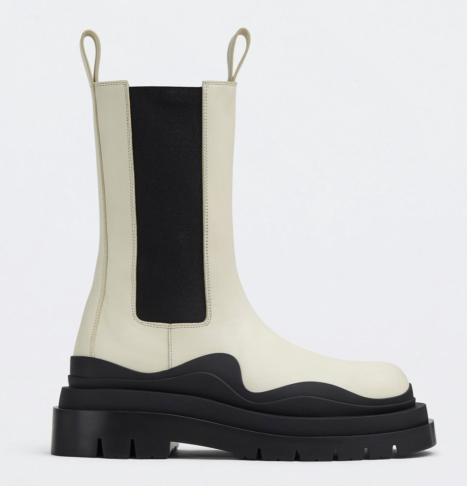 Bottines Chelsea sel de mer/noir
