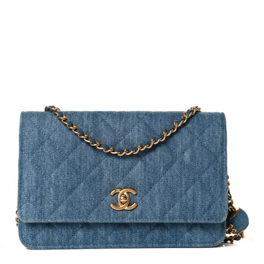 Sac à rabat carré en denim avec mini perles écrasées