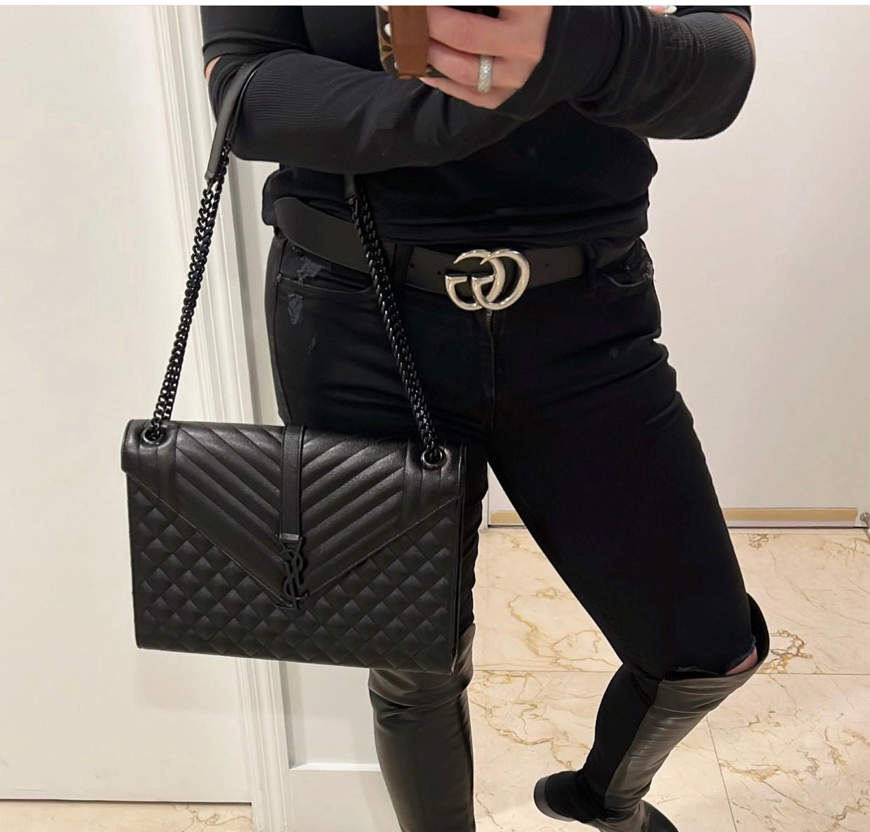 ENVELOPPE GRAND SAC EN MIX MATELASSÉ