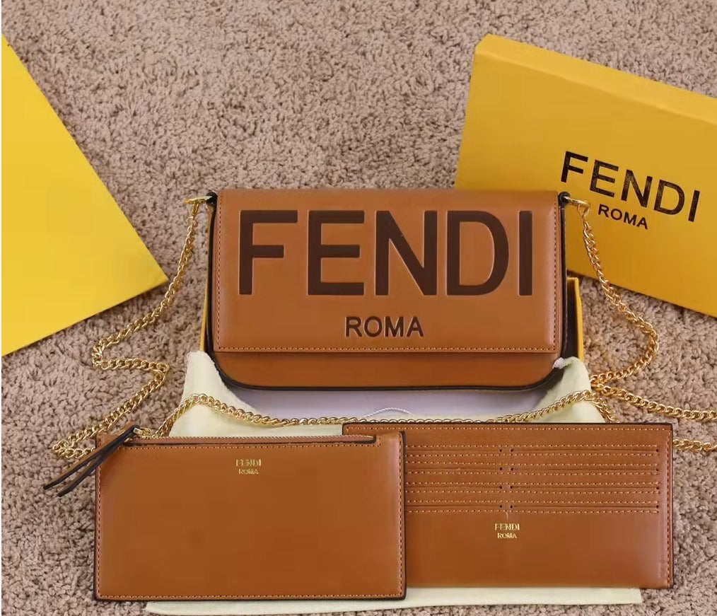 Pochette à chaîne avec logo imprimé FF