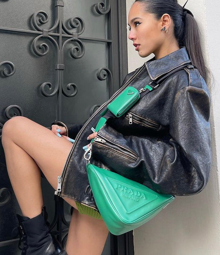 Sac bandoulière Triangle en cuir