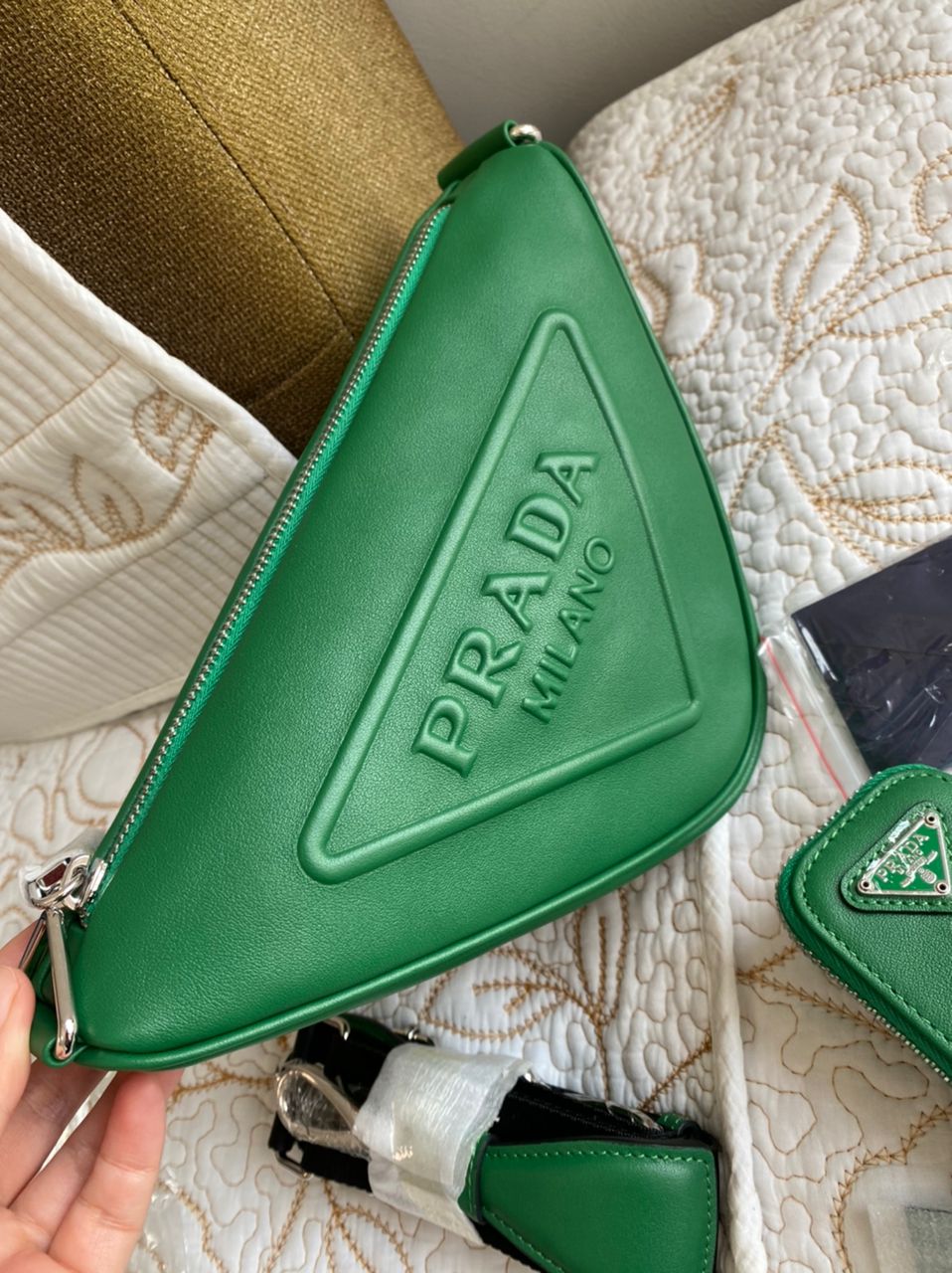 Sac bandoulière Triangle en cuir