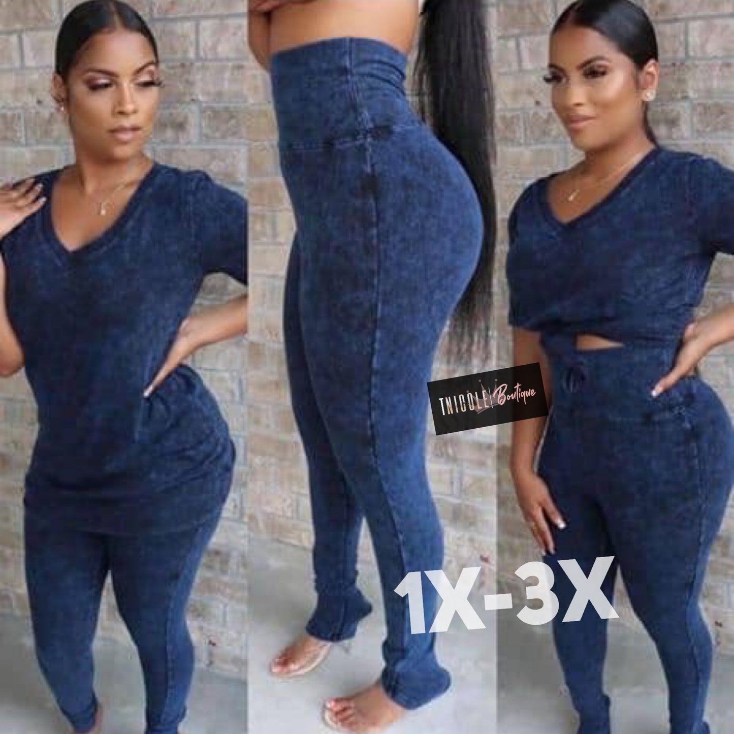 Denim Ash Wash Tops | Large & 3X