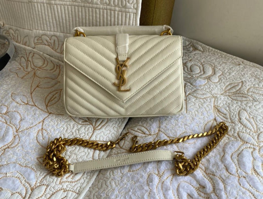 SAC COLLEGE MOYEN CHAÎNE EN CUIR MATELASSÉ