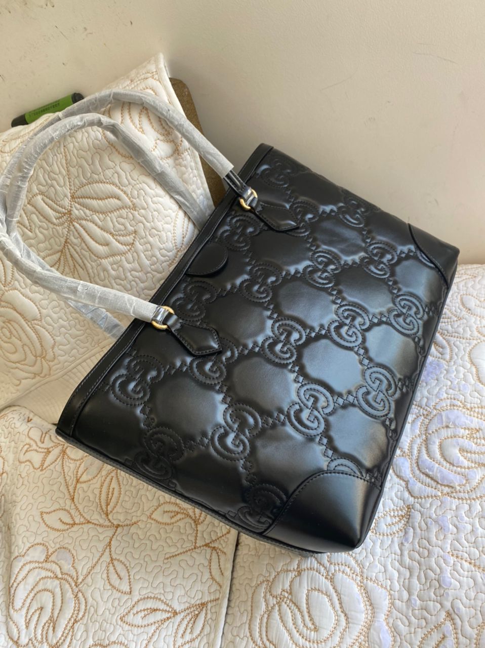 Cabas moyen en cuir matelassé