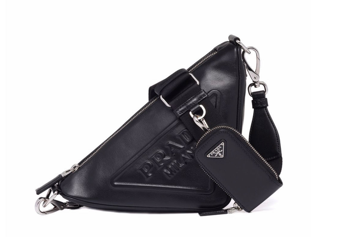 Sac bandoulière Triangle en cuir