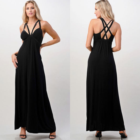 Criss Cross Double Strap Maxi Dress