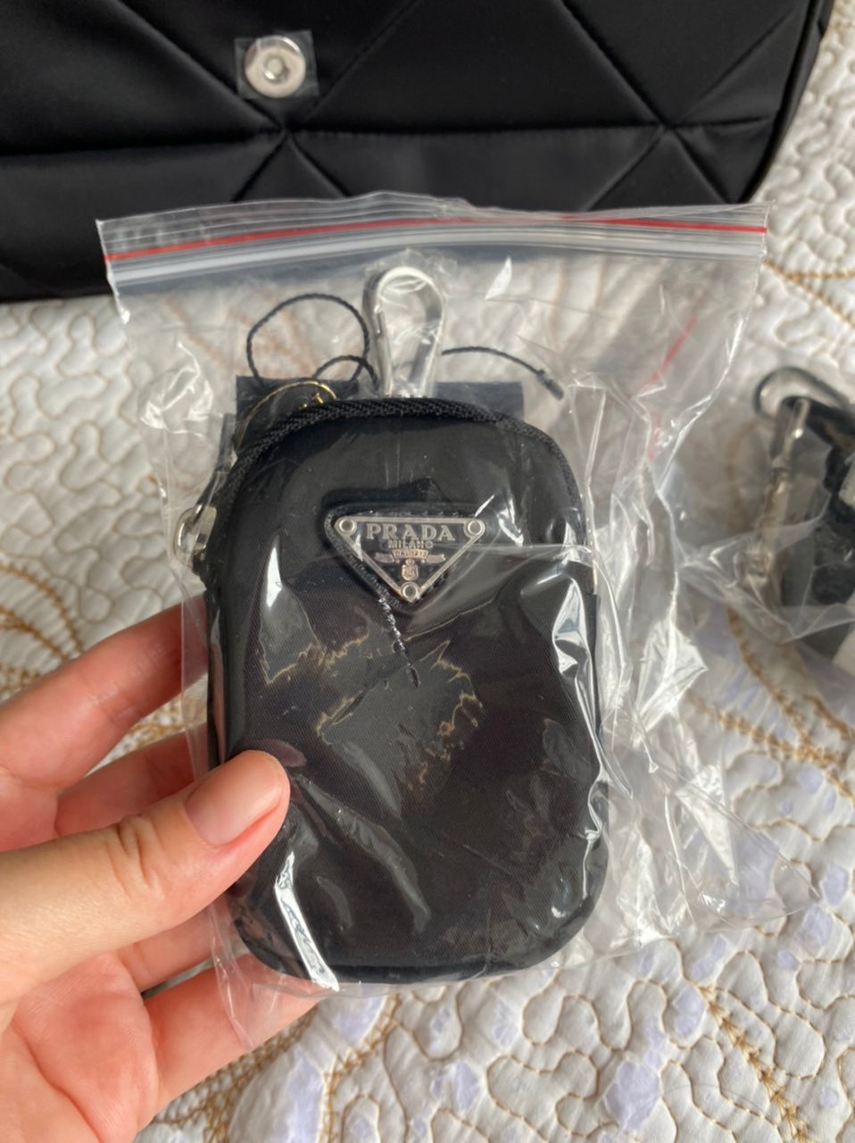 Sac à bandoulière matelassé en nylon Tessuto noir